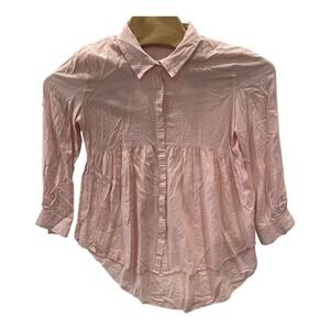 UMGEE V-Neck Boho Baby Doll Tunic Womens S Ruffle Belle‎ Sleeves Pink